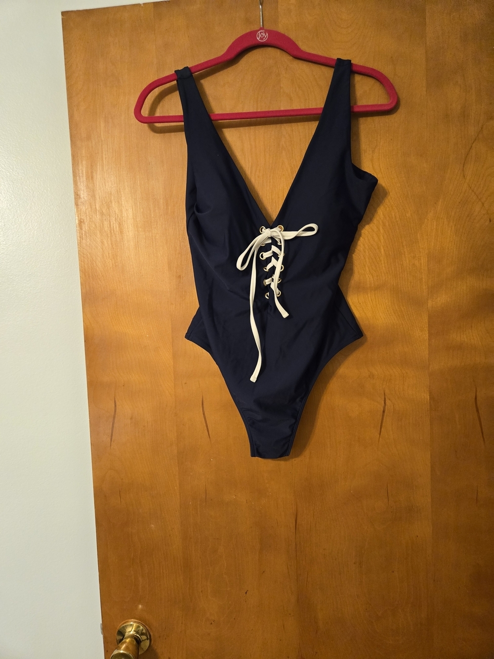 Summersalt Lace Up Backflip Navy Blue One Piece Bathing Suit Size 8